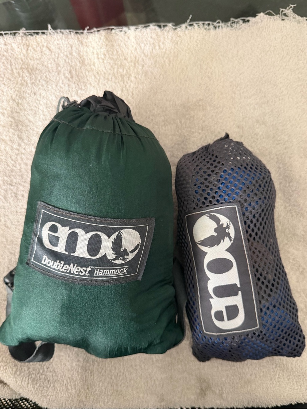 ENO DoubleNest Hammock w/ Atlas Chroma Suspension System Green Blue